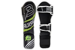Bruiser Shin Guards with Instep - Unisex Adult - Kickboxing, Kicking, Sparring, MMA, Muay Thai, Leg Instep Protection Pads, T