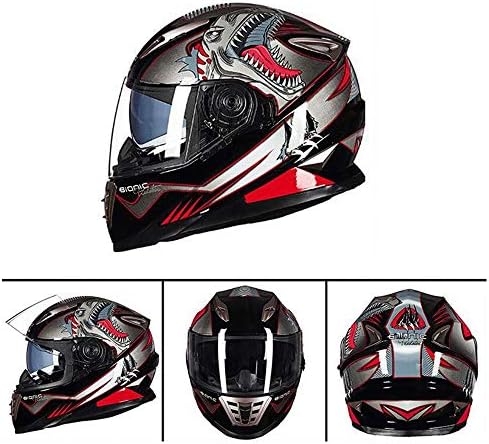 MMGIRLS DOT Full face Motorcycle Helmet Double Shade Adult Motorcycle Helmet Men and Women Four Seasons Hard hat,XL