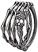 YACQ Skeleton Hand Bracelet for Women, Skull Bracelet Fits Wrist Circumference 6.5 to 7.75 inch, Women Girls Biker Jewelry, Halloween Costome Accessories