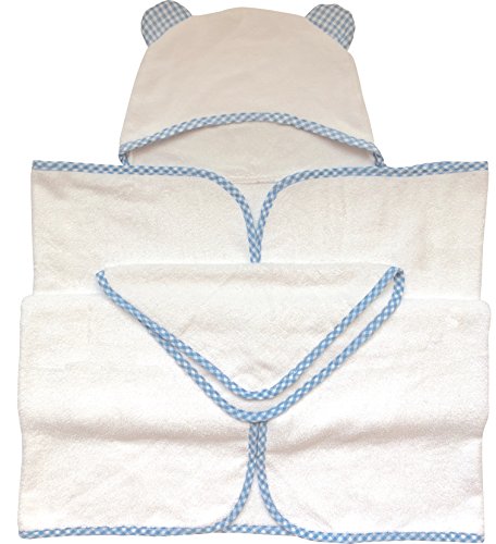 Channing & Yates - Premium Baby Towels for Boys - Hooded Baby Boy Towel & Washcloth Set - Certified Organic Bamboo Baby Towels with Hood - Baby Boy Bath Towels Gift (Blue) - Thumbnail 6