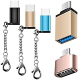 5 pcs Type-C Adapters, AFUNTA USB-C (Male) to Micro USB and USB 3.0 (Female) with Micro USB 2.0 OTG, Type C Convert Connector Fast Charger for Samsung S8 New Macbook Pixel XL Nexus - Black Blue Gold