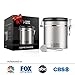 Stainless Steel Coffee Canister 16 oz - Built-in One Way Valve Blocks CO2 From Ruining Coffee Flavor - Built-in Freshness Calendar (Medium, Stainless Steel)