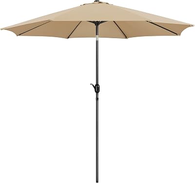 Yaheetech Garden Parasol Umbrella 3M Patio Table Umbrella Tan