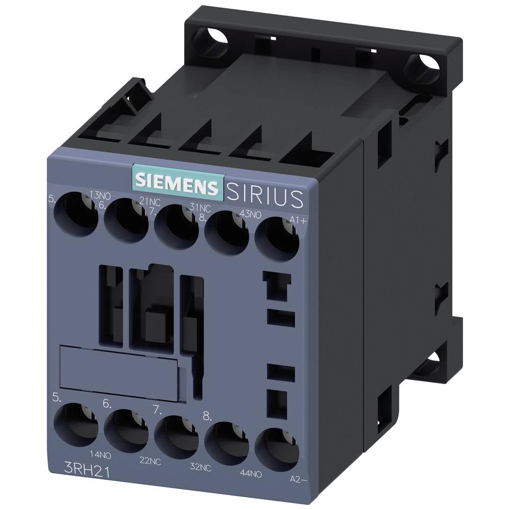 Siemens 3RH2122-1BB40 Contactor Relay, 2No+2Nc, DC 24V, Size S00, Screw Terminal, White