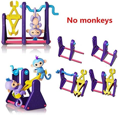 Interactive Baby Monkey Pet Toy Fingerling Climbing Seesaw Playset Frame - for Fun and Table Decoration
