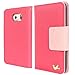 HILDA Phone Case for Galaxy S6 Edge,Wallet Case,PU Leather Case,Credit Card Holder,Flip Cover Case[Rose]