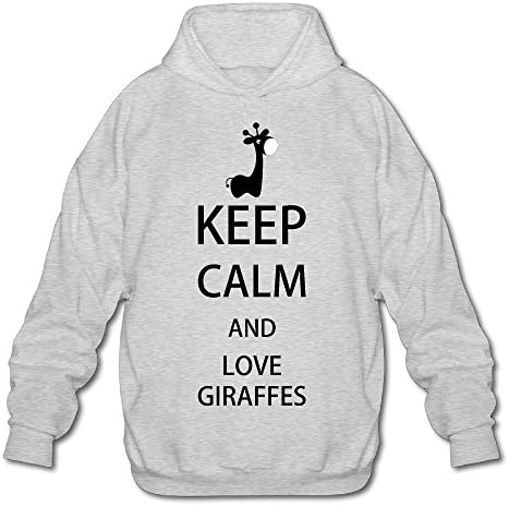 Sweoyn55 Keep Calm And Love GiraffesMen With Cap Without Pocket Sweater AdorableFashion Casual Sweater Hooded Sweatshirt