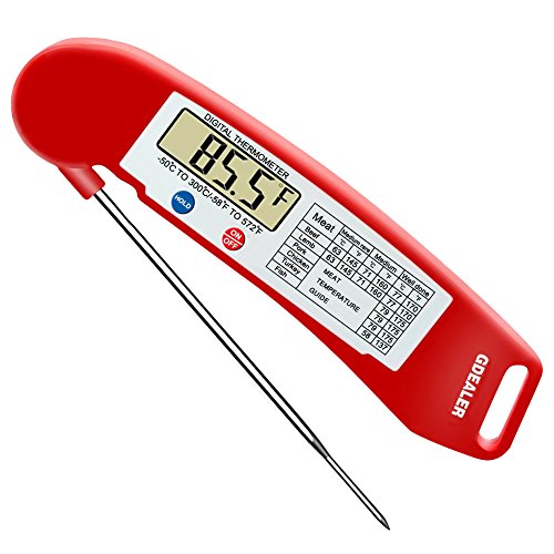 GDEALER Instant Read Thermometer Super Fast Digital Electronic Food Thermometer Cooking Thermometer Barbecue Meat Thermometer with Collapsible Internal Probe for Grill Cooking Meat Kitchen Candy