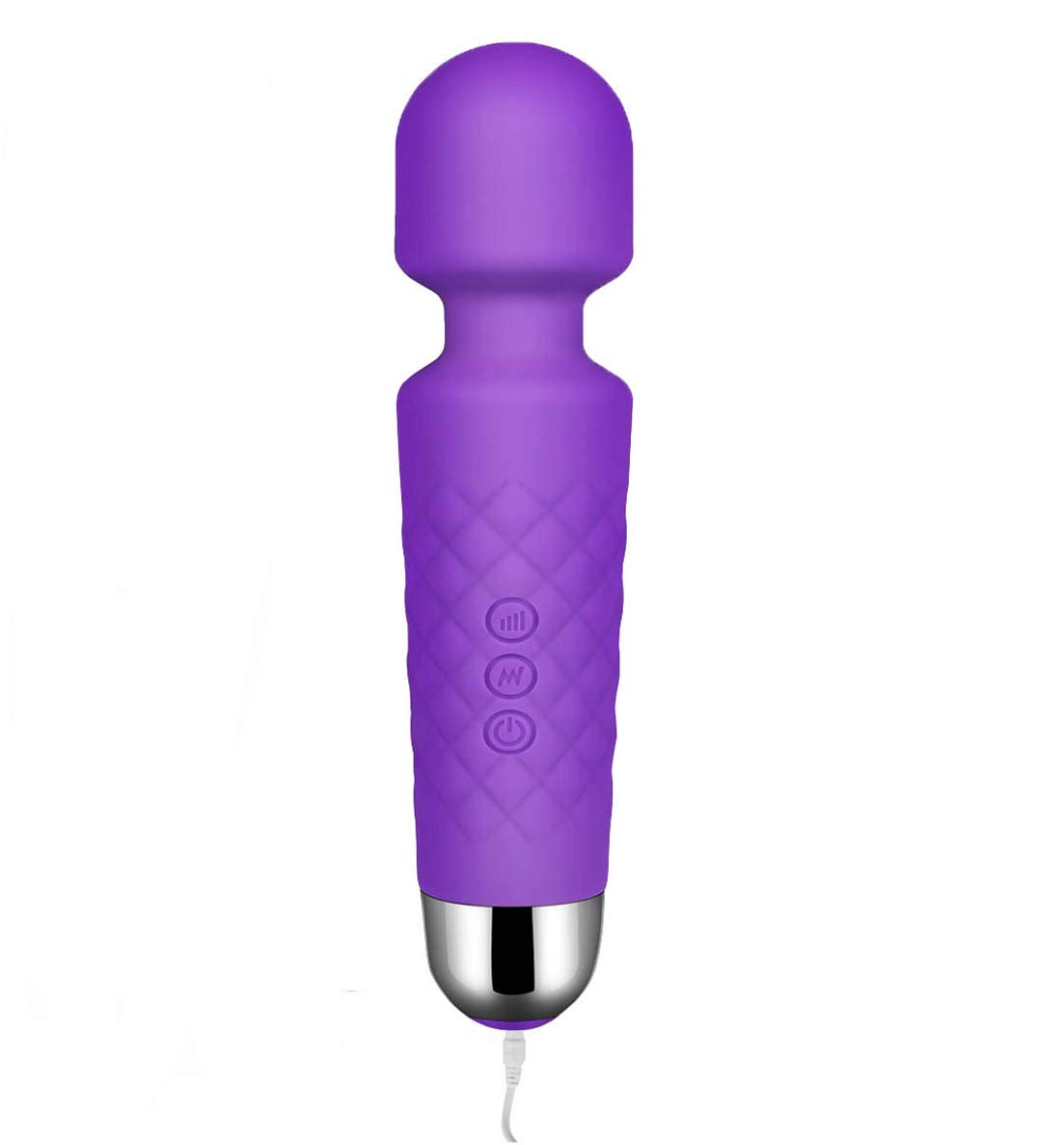 Wand Massager, Doxy Wand Massager, 8 Powerful Vibrating Speeds and 20 Modes Cordless Magic Electric Massage Waterproof Portable Rechargeable Relieve Stress & Sports Recovery (Purple)