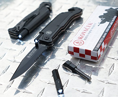 Kovacek AMZ3 (Serrated blade) :: Tactical Combat- Assisted folding knife - LIFETIME GUARANTEE*