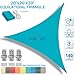 Patio Paradise 20' x 20' x 20' Sun Shade Sail Triangle Canopy Shade Cloth Fabric Sunlight Block Patio Pergola Cover HDPE Deck Awning for Outdoor Backyard Roof Shading, Turquoise