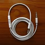 New White 3.5mm headphone car AUX cable cord adapter with remote and mic for iphone 4 4s 5 5s 5c ipod ipad