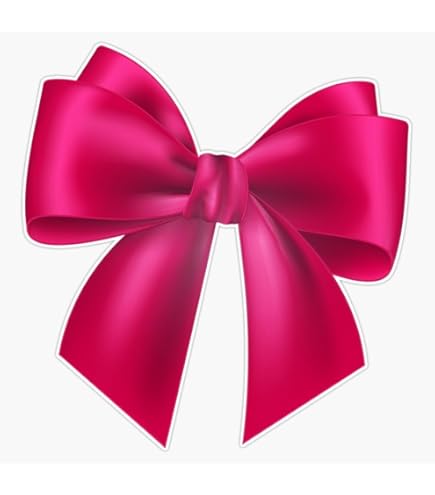 White Bow Outline Car Decal - 6" Vinyl Sticker For Windows & Vehicles