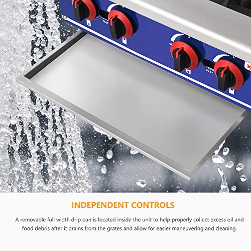 Commercial Countertop Hot Plate KITMA 24 Inches 4 Burner Natural Gas Range Restaurant