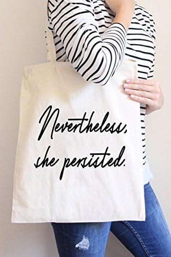 Nevertheless She Persisted Large Canvas Tote Bag