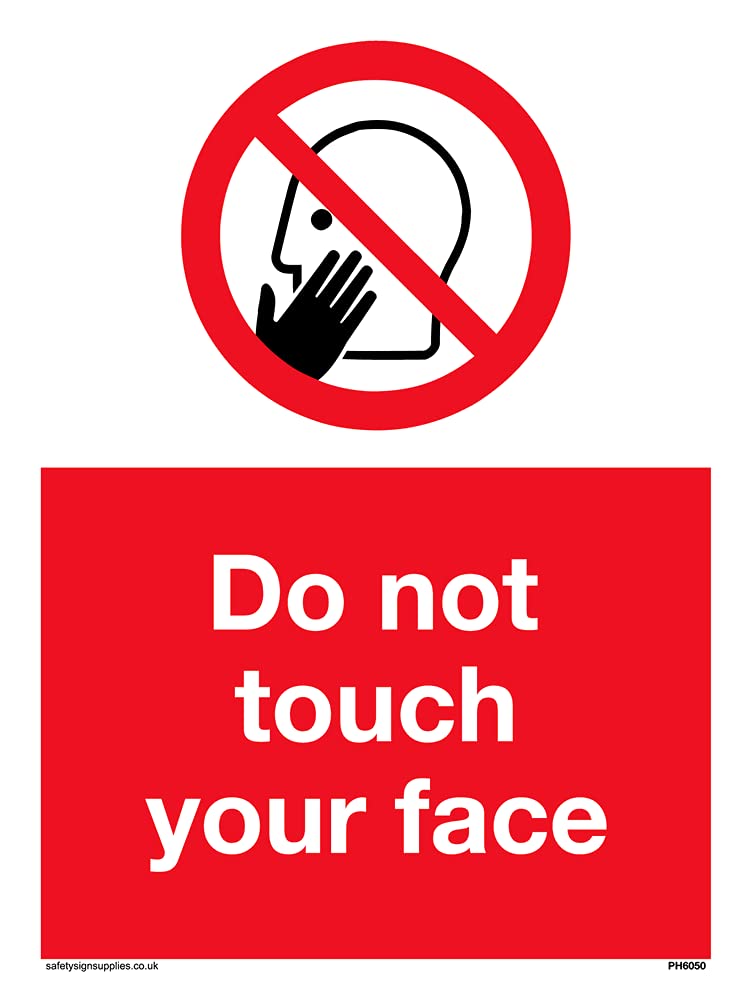 Pack of five - Do not touch face Sign - 150x200mm - A5P