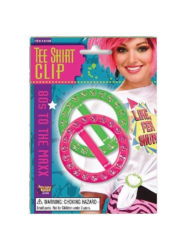 Vintage Wide Belts, Cinch Belts, Skinny 50s Belts Forum Novelties 80s Pink and Green Tee Shirt Clips Adult Costume  AT vintagedancer.com