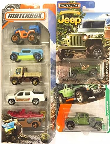 Matchbox 5 Pack " River Adventures" BONUS: Matchbox 1943 JEEP WILLYS &amp; 17 Jeep Gladiator
