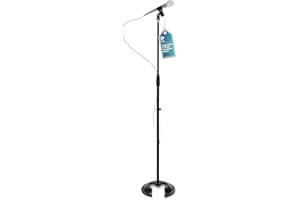 THEPROMASTER ProMaster Round Base Microphone Stand - Portable, Universal and Adjustable, Performance and Studio-Quality Metal Micr Mount Floor Stand with Compact Round Base - Black