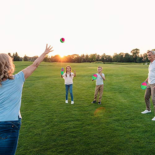 Qrooper Beach Paddle Ball Set,Toss and Catch Game Set,2 in 1 Multifunctional Paddle Toys,Can Meet The Needs of The Whole Family,Great for Indoors or Outdoors Playing,Both Kids & Adults Will Enjoy it