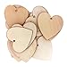 Kurtzy 50 Pack of Wooden Hearts - Wooden Hearts for Crafting - with 10m Natural Twine - Personalised Decoration
