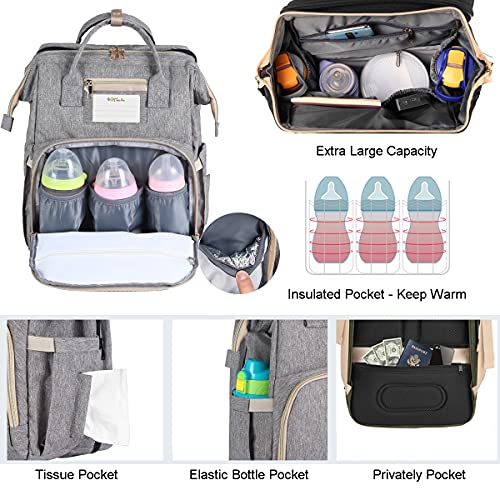 3 in 1 Diaper Bag Backpack Organizer, Portable Mummy Bag Include