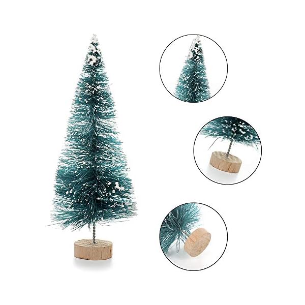 Xueliee Mini-Sisal-Schnee-Frostbäume, Flaschenbürste, Bäume, Kunststoff, Winter, Schnee, Ornamente Tischbäume  (34 Pcs) – Bild 5
