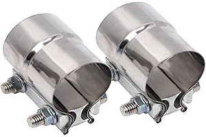 Elifecenter 2 Inch Exhaust Clamp, Lap Joint Band Clamp Stainless Steel for Clamping 2" OD to 2" ID Pipes