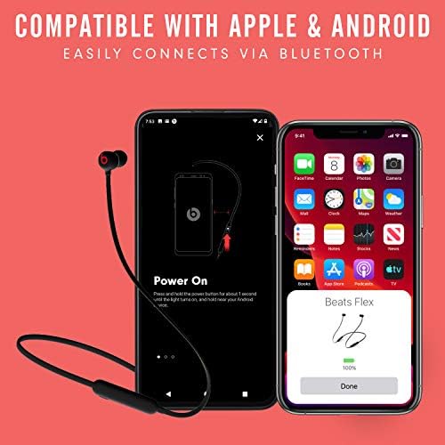 Beats Flex Wireless Earphones – Apple W1 Headphone Chip, Magnetic Earbuds, Class 1 Bluetooth, 12 Hours of Listening Time - Black (Latest Model)
