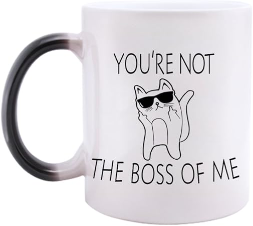 Slogan Regali Di Natale.Quickmugs2u Divertente Slogan Non Sei Il Boss Di Me Maleducato Caldo Gatto Che Cambia Colore Tazza Da Caffe Tazza Da Te 11 Once Morphing Mug Miglior Compleanno Regali Di Natale Per Uomini Donne Amazon It