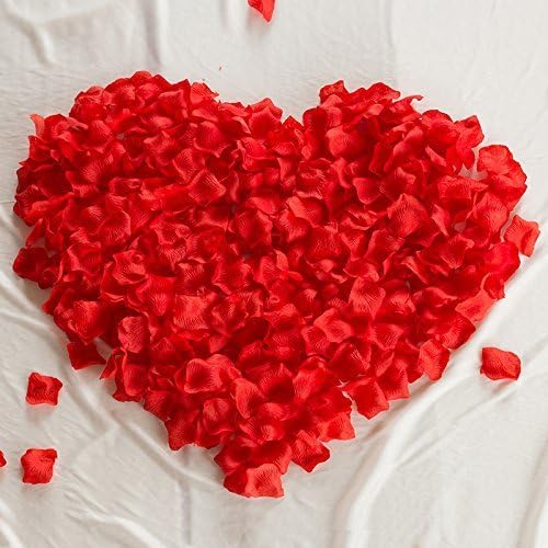 1000 Pcs Red Silk Rose Petals Artificial Flower Petals for Wedding Party Aisle Decor Decoration