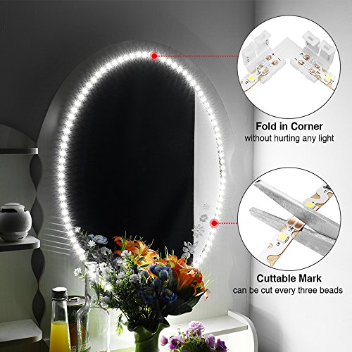 SOLMORE Dimmable LED Strip Lights Kit 240 LEDs 13ft/4m LED Light Strip for Vanity Makeup Mirror Closet Under Cabinet Lighting DIY indoor Kitchen Bar Celebration Decor (Daylight White)