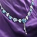 Glamorousky Elegant Rose Necklace with Blue Austrian Element Crystals