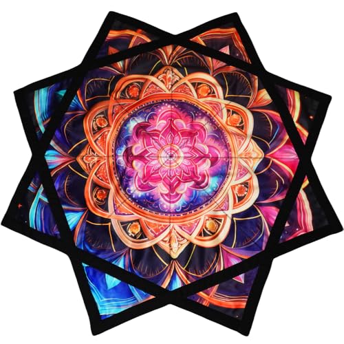 BVCY Flow Star Beginners Spinning Cloth Easy to Rotate Sided Print Double Stitched Flow Toy Dapo Star Mandala Meditation (Style-15)