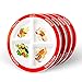 Health Beet MyPlate Portion Control Plate – 4 Divided Sections for Fruit Grains Veggies Proteins - Dishwasher & Microwave Safe Sectioned Plates for Health Education (Set of 4)