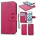 iPhone 7 Wallet Case, iPhone 8 Case Embossed Love PU Leather Case Full Protective Anti-Scratch Resistant Cover Magnetic Case Slot Wrist Strap Case for iPhone 7 & iPhone 8