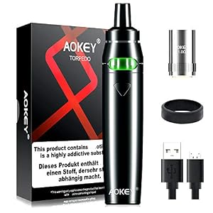 50W Vape Pen E Zigarette Starter Set mit Verdampfer 2ml, 2 Stück 1,0 Ohm Coil Verdampferkopf, eingebaute 2200mAh 18650 e-zigarette Akku BOX MOD, kein Nikotin
