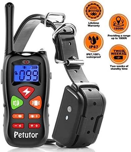 Dog Training Collar 2018 Upgraded IP67 Waterproof 1800 ft Remote Range 2 Weeks Standby Time Electric Leakage Protection Shock Collar for Small Medium Large Dogs 6.6lbs-120lbs