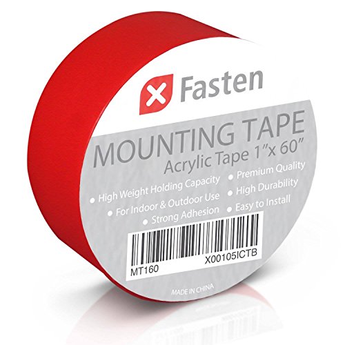 XFasten Double Sided Tape Acrylic Mounting Tape Removable, 1-Inch x 60-Inch