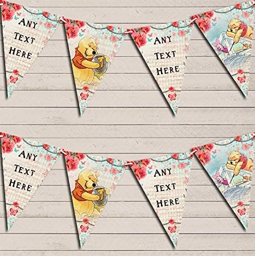 Winnie The Pooh Rustic Vintage Shabby Chic Floral Children's Birthday Bunting