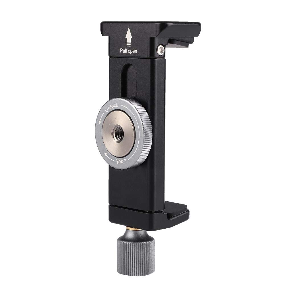 Tripod Mobile Phone Clamp, Universal Aluminum Alloy Tripod Universal Live Mobile Phone