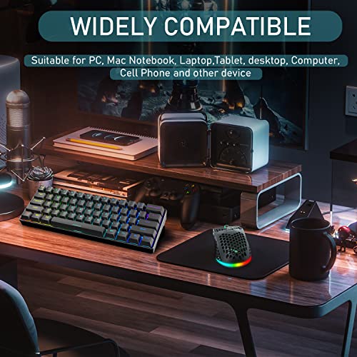 SOLAKAKA Lightweight Wireless Gaming Mouse Bluetooth with Shell, Side Buttons, RGB