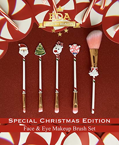 EDA LUXURY BEAUTY SPECIAL SANTA CHRISTMAS HOLIDAY PINK Professional Makeup Brush Set Big Angled Contour Brush Blush Bronzer Foundation Eye Shadow Brow Brush Best Super Cute Perfect Women Xmas Gift Bundle Vegan 2 EDA LUXURY BEAUTY SPECIAL SANTA CHRISTMAS HOLIDAY PINK Professional Makeup Brush Set Big Angled Contour Brush Blush Bronzer Foundation Eye Shadow Brow Brush Best Super Cute Perfect Women Xmas Gift Bundle Vegan