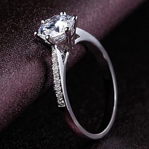 s925 Silver Diamond Ring six Claw Simulation Women Girls one Karat moissanite Ring Ring Couples Marry Personalized Jewelry Accessories (14