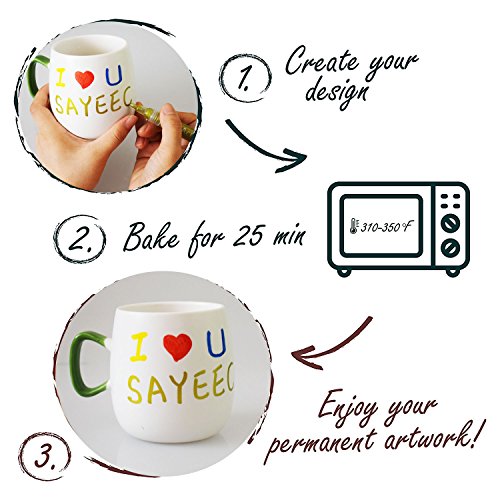Acrylic Paint Markers Pens Set, SAYEEC 24 Color Medium Point Tip Art Permanent Paint Pens for Ceramic, Rock Painting, Mug Design, Glass, Canvas, Photo Album, Metal, Gift DIY Craft for Kids - Thumbnail 2