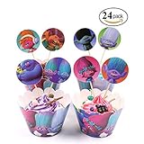 Trolls Party Supplies Cupcake Toppers and Wrappers Decorations