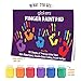 glokers Finger Pad and 6 Non-Toxic Washable Crayola Premium Toddler Arts & Crafts Painting Supplies 11 x 17 Inches, 50 Sheets of Thick White Paper, Colorful 7 Piece
