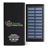 Portable Solar Charger with Removable Logo: Sophisticated, Lightweight, 10000 mAh Capacity, 2 USB Port for iPhone, Android, Tablet. Perfect for Eco Travel