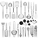 Best Choice Products 29-Piece Stainless Steel Kitchen Cookware Utensils Set w/Spatulas, Can and Bottle Openers, Measuring Cups, Whisk, Ladles, Tongs, Pizza Slicer, Grater, Strainer, Silver