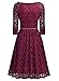 MissMay Women's Vintage Full Lace Overlay Sexy Low-Cut Big Swing Dress